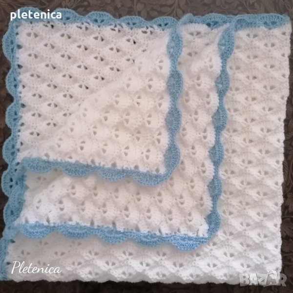 Нежно плетено бебешко одеялце Ръчна изработка, снимка 1