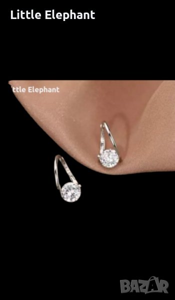 Сребърни обеци,колекция "Bride",капки с кристали,white/нови, снимка 1