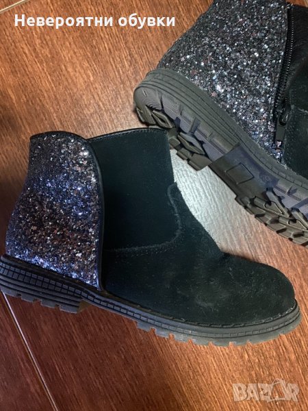 Детски черни боти с лъскаво, снимка 1