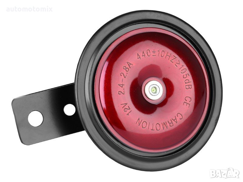 КЛАКСОН ЕЛЕКТРИЧЕСКИ 12V,RED 85ММ, 105dB, снимка 1