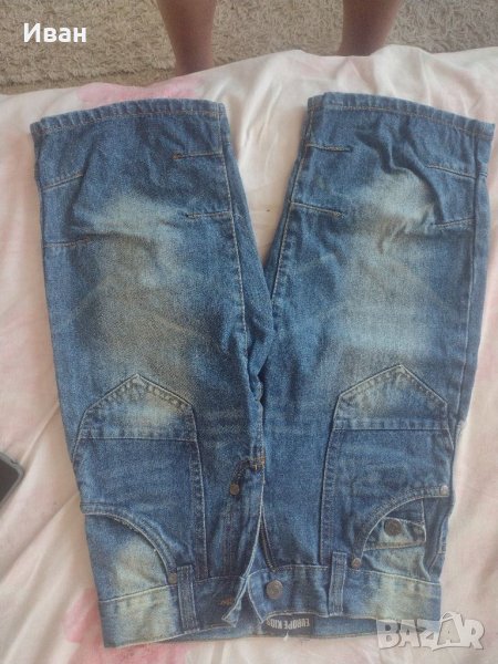 Нови къси дънки 134+ блузка, снимка 1