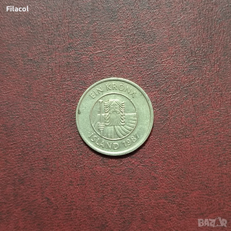 Исландия 1 крона 1987 година, снимка 1