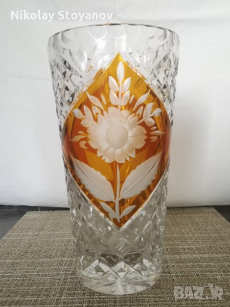 кристална ваза - 30те г. на 20-ти век. Много рядка, снимка 1