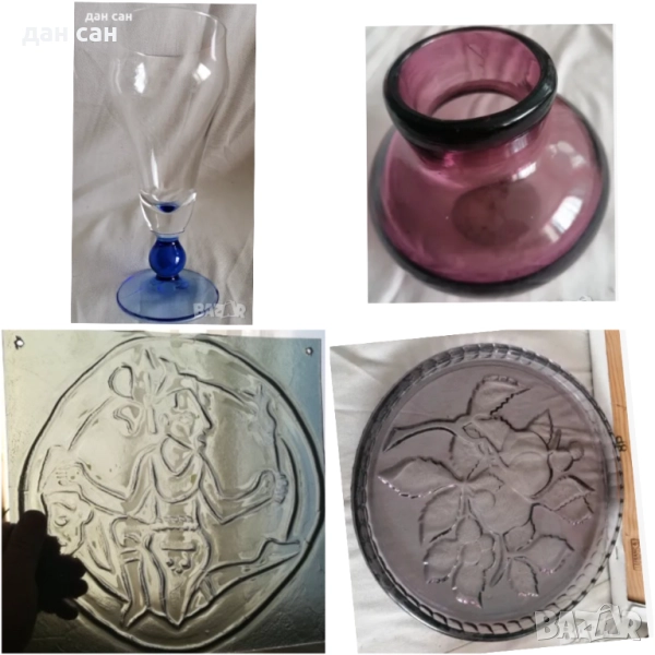 Цветни стъклени пана вази Франция Италия , снимка 1