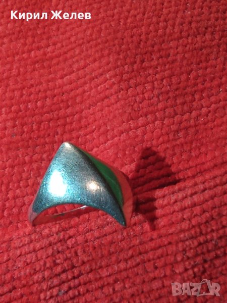 СТАР АВТОРСКИ СРЕБЪРЕН АРТ ДЕКО ПРЪСТЕН СРЕБРО 925 АНГЛИЯ с ПЕЧАТ на МАЙСТОРА 25690, снимка 1