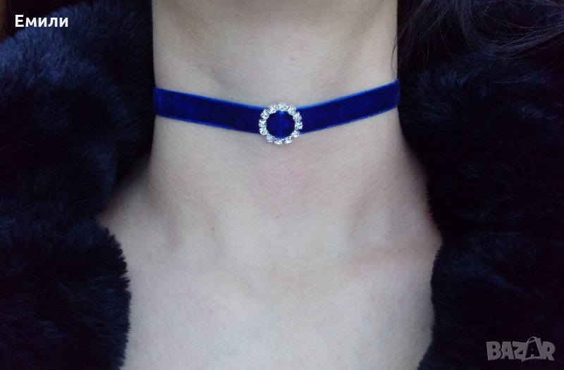 Чокър с халка и кристали , снимка 1