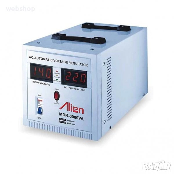 Стабилизатор на напрежение със серво мотор MDR-5000VA 140VAC/260VAC 220VAC 5000VA, снимка 1