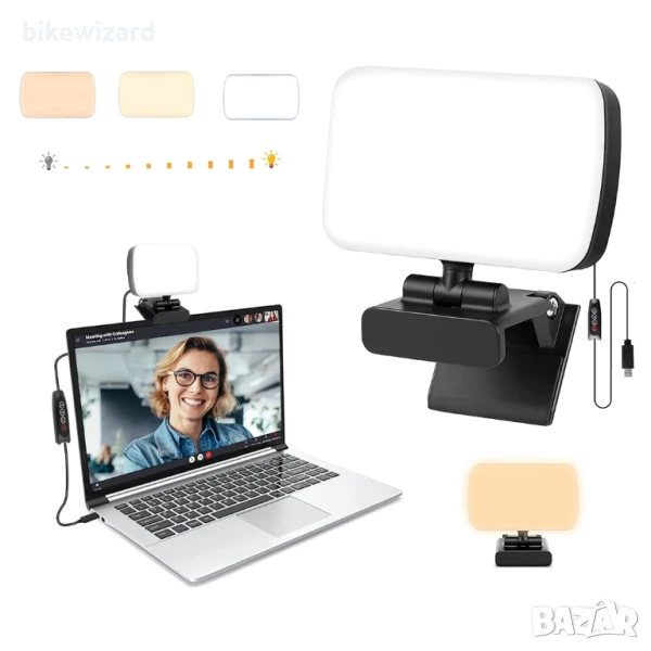 Комплект за осветление за видеоконферентна връзка 10 нива на яркост и 3 цвята за димиране НОВА, снимка 1