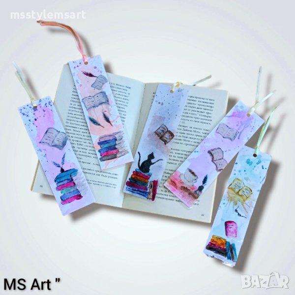 Ръчно рисувани книгоразделители " Акварел , снимка 1