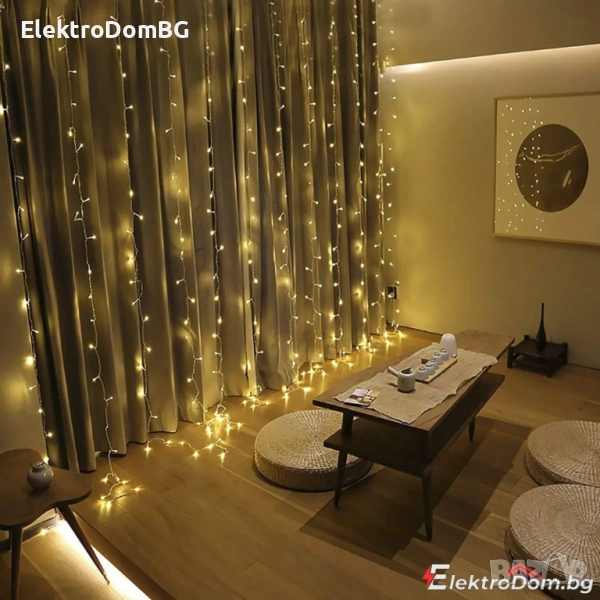Светеща LED завеса 320 лампички ;3x2, снимка 1
