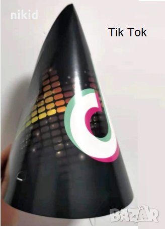 Tik Tok Тик Ток картонена Голяма парти шапка шапки рожден ден, снимка 1