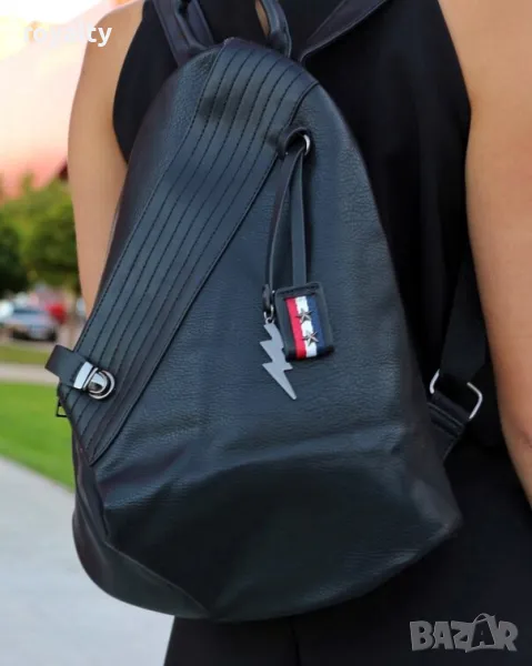 Дамска раница - черна кожа, снимка 1