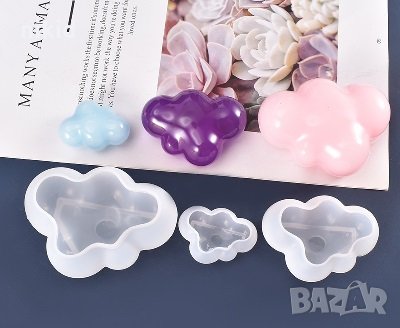  3D облак облаче 3 размера силиконов молд форма калъп за фондан шоколад гипс и др.декор украса, снимка 1