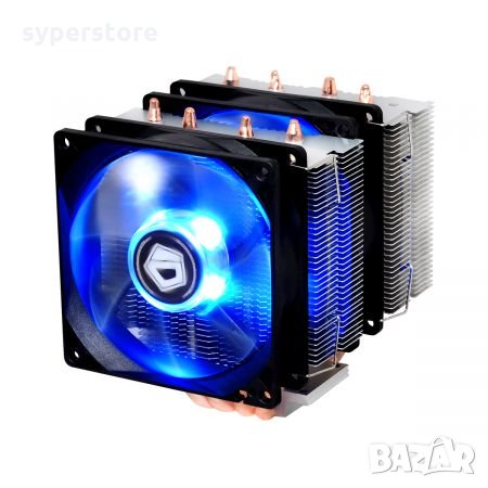 Охладител за процесор ID Cooling SE-904 Twin Син LED Oхладител за Intel/AMD процесори, снимка 1