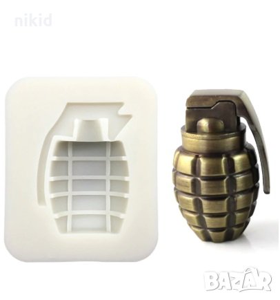 Ръчна бомба лимонка граната силиконов молд форма декорация украса, снимка 1