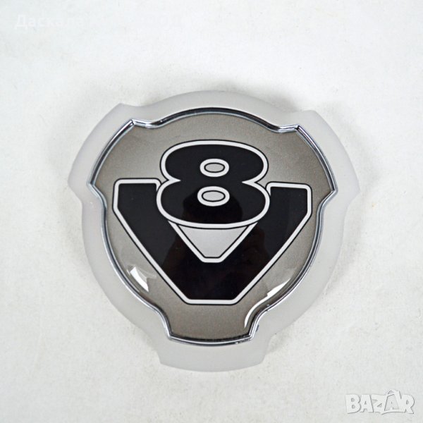 Огледална табелка V8 външна за решетка 12-24V бял неон, снимка 1