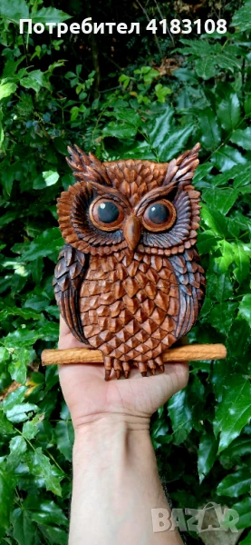 Бухал ръчна дърворезба , снимка 1
