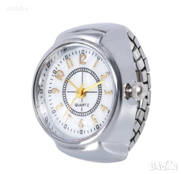 Изключителен часовник - пръстен в сребърен цвят. Нов в универсален размер., снимка 1