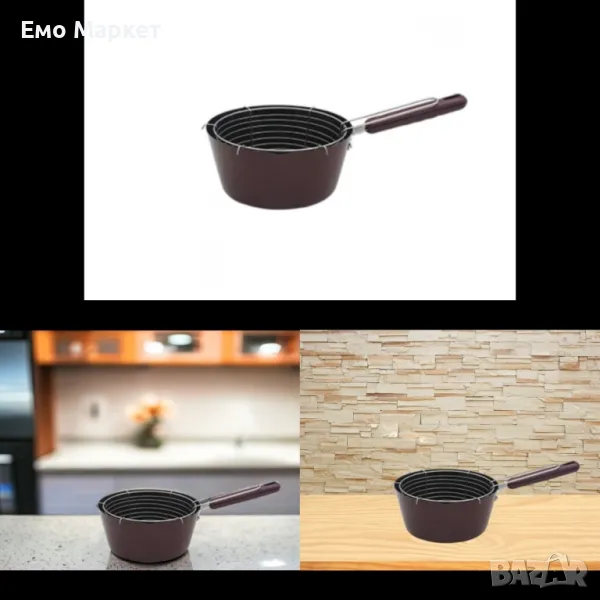 Касерола с кошница Rosberg R51213B, 22см, въглеродна стомана, снимка 1