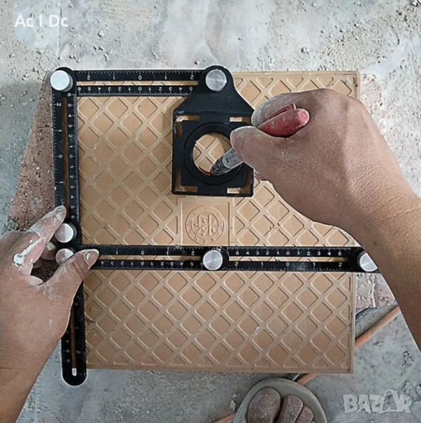 Шаблон за пренасяне на ъгли и отвори - 6 рамена, алуминиев, снимка 1