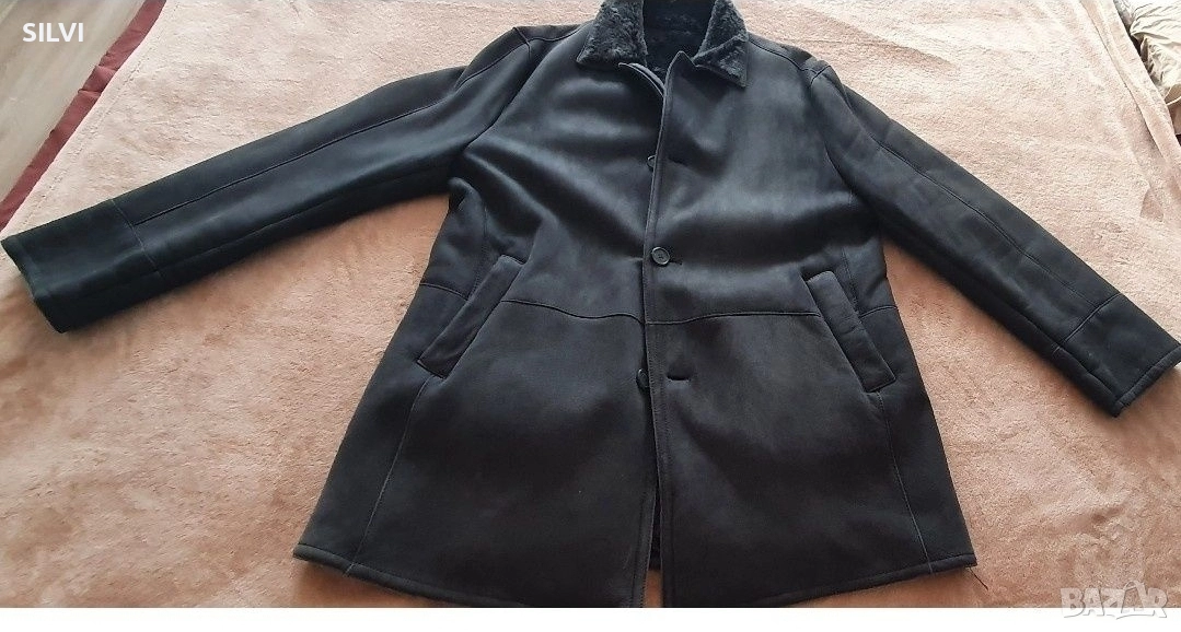Мъжко дизайнерско палто от естествена агнешка кожа! , снимка 1