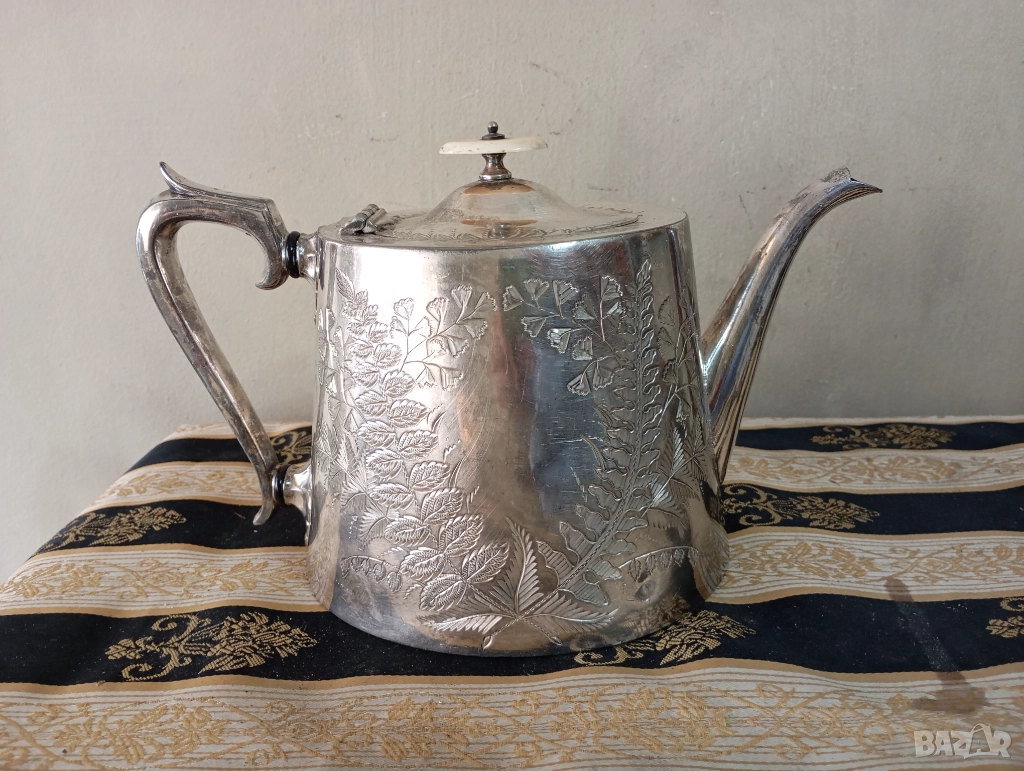 Стара посребрена кана за кафе,чай, снимка 1