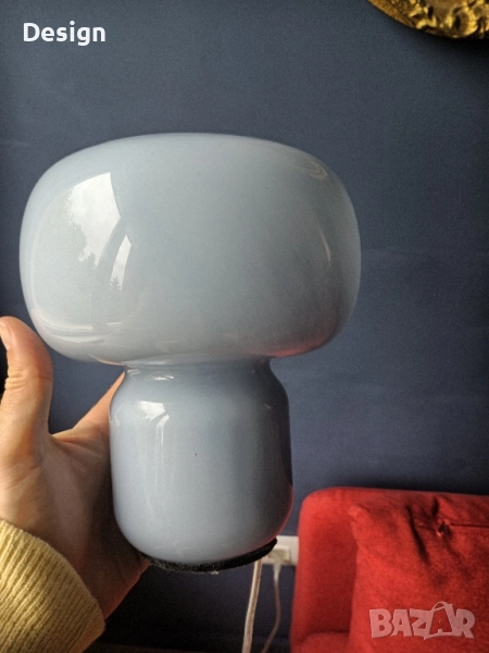 Малка синя настолна лампа тип мраморна., снимка 1