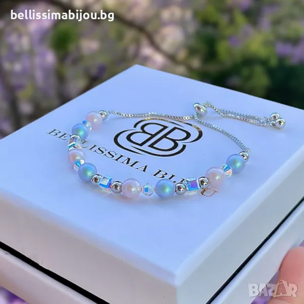 Дамска Гривна с Кристали и Перли Сваровски/Swarovski, снимка 1