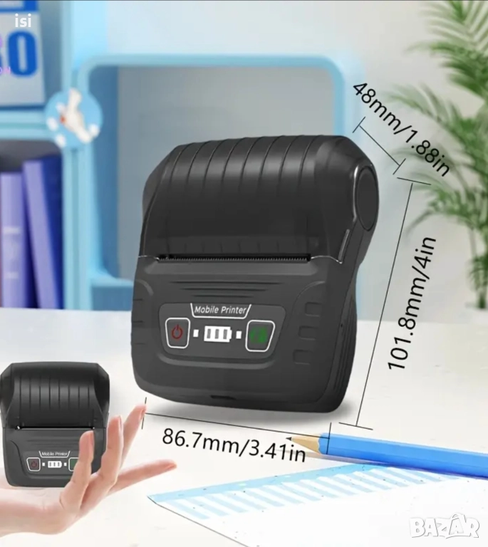 Преносим принтер за етикети, снимка 1