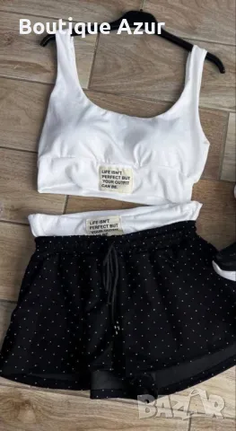 дамски летни комплекти бюстие и къси панталонки с камъни , снимка 7 - Комплекти - 50307196