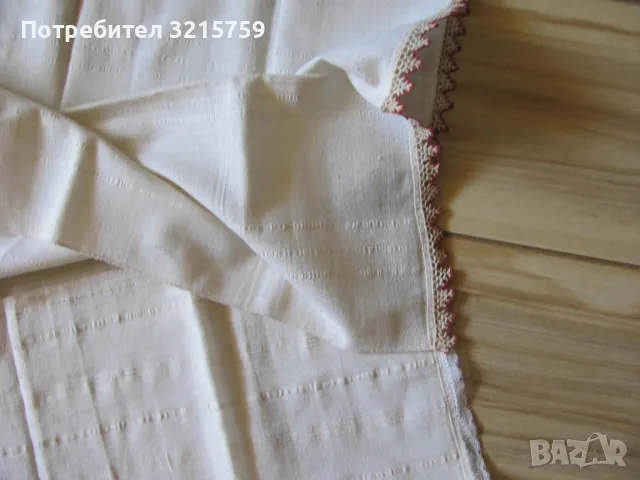 19в. кърпа, ръчно тъкан кенар, дантела,120х40см. /2 броя, снимка 6 - Антикварни и старинни предмети - 50420892