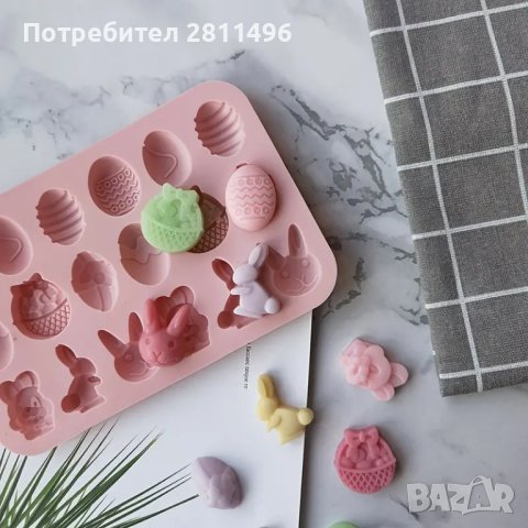 Силиконов молд с Великденски мотиви - форма за шоколад и бонбони