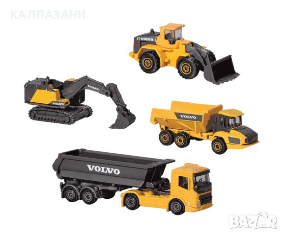Сет строителни машини Volvo, 4 бр. Majorette 212057287, снимка 3 - Коли, камиони, мотори, писти - 44112491