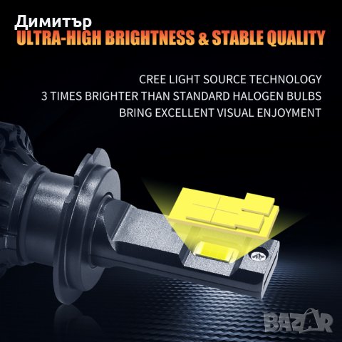 Комплект LED чип CSP 3570крушки за фарове H1 , 110w, 20 000lm.9-36v, снимка 2 - Аксесоари и консумативи - 43153278