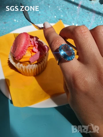 СУПЕР ПРЪСТЕН СРЕБРО 925 с TOPAZ SWISS , снимка 6 - Пръстени - 51218956