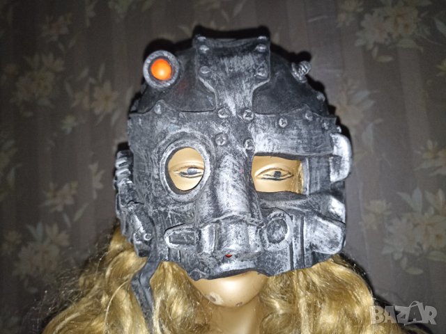 Гумена сребриста маска - каска за парти, Хелоуин и др. , снимка 5 - Други - 36742835