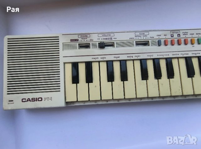 Vintage Casio PT-1 Електронна клавиатура и мини синтезатор Бял 29-клавиш Funciona , снимка 8 - Синтезатори - 50711642