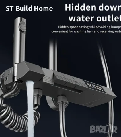 Луксозна Душ Система с Цифров Термометър, Атмосферна LED Светлина и 4 Водни Изхода , снимка 4 - Душове - 50892877