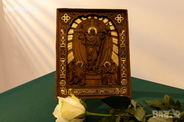 Релефна икона на Възкресението Христово, снимка 6 - Икони - 53222948