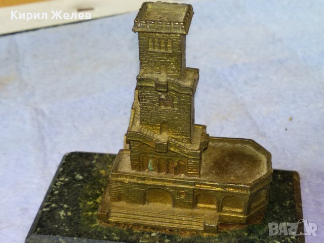 СТРАЖЕВА БОЙНА КУЛА Стар РЯДЪК МЕТАЛЕН СУВЕНИР с МРАМОРЕН ПОСТАМЕНТ За КОЛЕКЦИЯ Тем-н ИНТЕРИОР 41393, снимка 12 - Колекции - 43952371