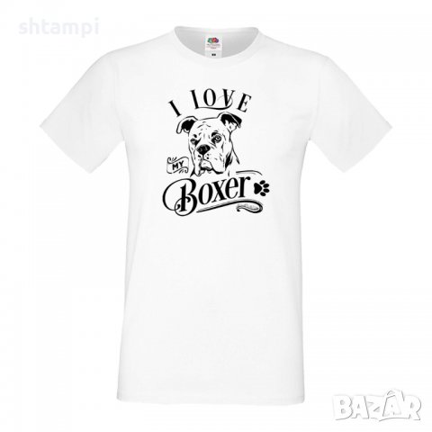 Мъжка тениска I Love My Boxer Dog,Куче, животно,подарък,изненада, снимка 2 - Тениски - 36932935