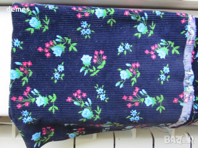 Плат кадифе-тъмно син с щампа 90/50 см, снимка 7 - Други - 33476935