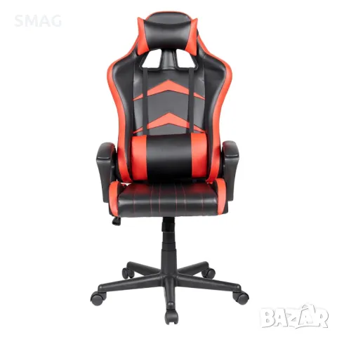 Геймърски офис стол Черен Червен 58x68x120см S_1239443, снимка 2 - Столове - 48655962
