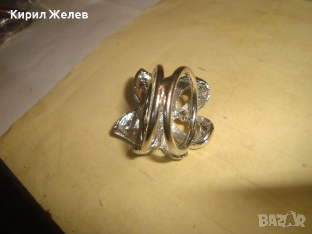 КРАСИВ ПОСРЕБРЕН КРИСТАЛЕН ФЕШЪН АРТ ПРЪСТЕН - ПАНДЕЛКА 11903, снимка 8 - Пръстени - 37420130