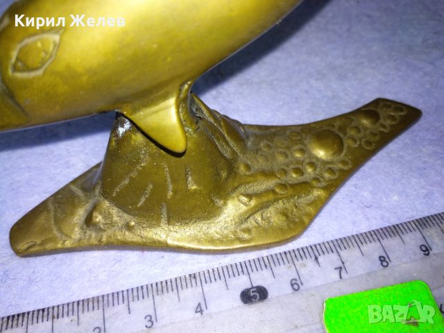 КРАСИВИ ДЕЛФИНЧЕТА Декоративна ФИГУРАЛНА НАСТОЛНА МЕСИНГОВА СТАТУЕТКА - За ТЕМА ФАУНА ИНТЕРИОР 42674, снимка 4 - Статуетки - 43920849