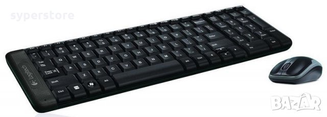 Клавиатура с мишка Безжична Logitech MK220 черна Deskset Wireless, снимка 4 - Клавиатури и мишки - 33657730