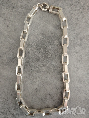 Сребърен ланец, снимка 2 - Колиета, медальони, синджири - 53499833