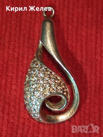 СТИЛЕН КРАСИВ СРЕБЪРЕН ФЕШЪН АРТ МЕДАЛЬОН СРЕБРО 925 с ИНКРУСТИРАНИ МИНИАТЮРНИ КРИСТАЛИ 28808, снимка 2 - Колиета, медальони, синджири - 37268989