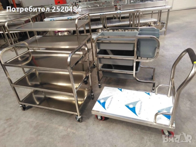 Платформена количка 90х55см от неръждаема стомана със здрава дръжка! ТОП Цена 389лв/198,89€с ДДС, снимка 8 - Друго търговско оборудване - 52035415