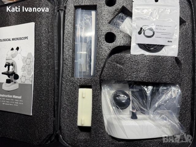  Биологичен Микроскоп LAKWAR 40X-1000X с LED осветление, 3 обектива, снимка 12 - Лаборатория - 53571110